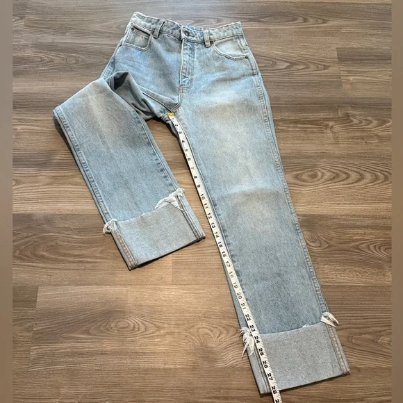 Rolla’s Cropped Straight Frayed Hem Cuff Denim Jeans Light Wash Women’s size 26 - Picture 9 of 11